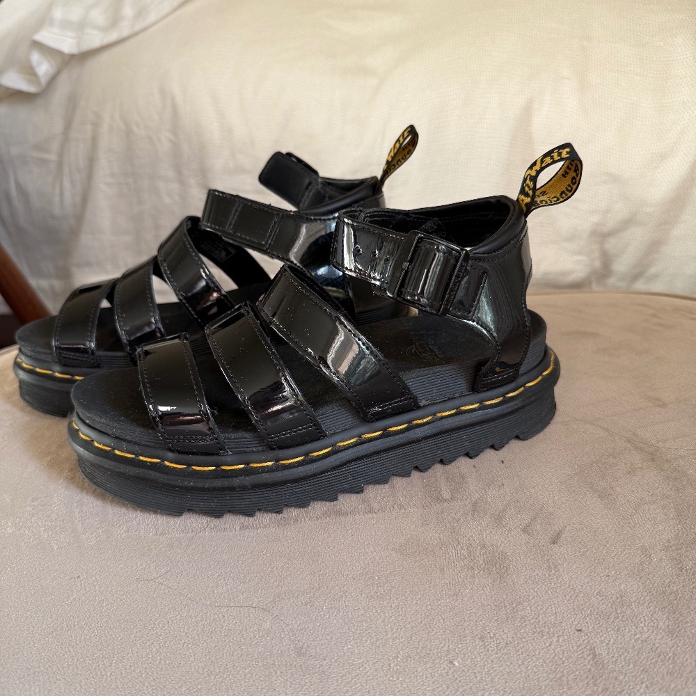 Dr. Martens , size 8 , Black patent leather.